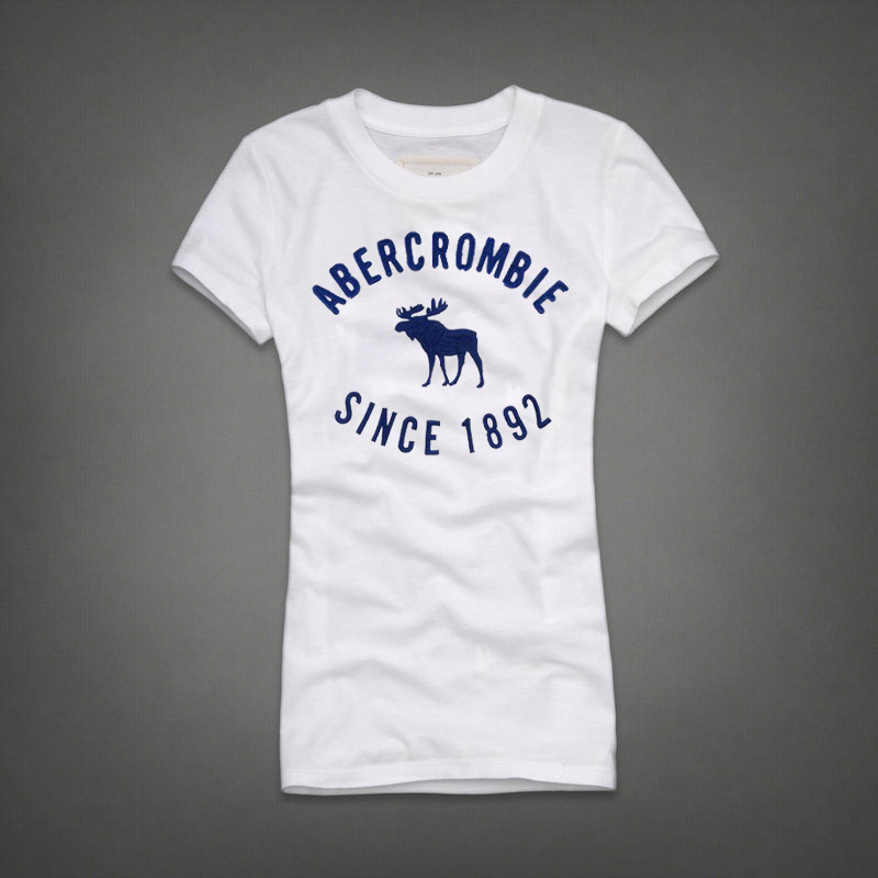 Abercrombie Fitch Mujeres De Cuello Redondo Corto Remera AF8170